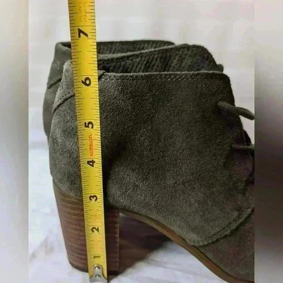 Toms Lunata Green Suede Lace Up Booties Size 7 - Picture 6 of 8